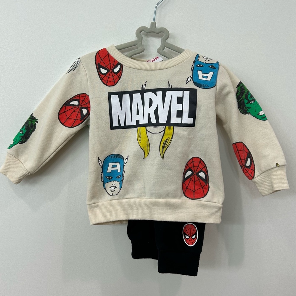 MARVEL, Pullover Sweater and Marching Sweatpants Set, Size 6-12 Month